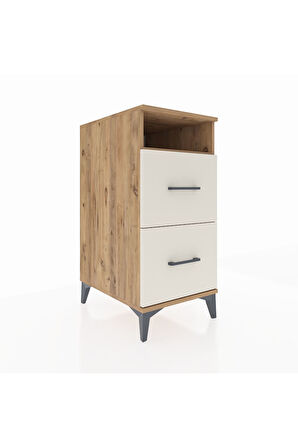 Kronos Komodin Tek Raflı 2 Çekmeceli 44x59x96 Çam-Aytaşı