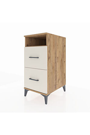 Kronos Komodin Tek Raflı 2 Çekmeceli 44x59x96 Çam-Aytaşı