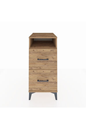 Kronos Komodin Tek Raflı 2 Çekmeceli 44x59x96 Çam-Çam