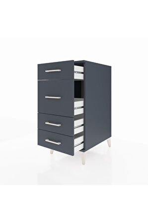 Kronos Komodin 4 Çekmeceli 44x59x96 Antrasit-Antrasit