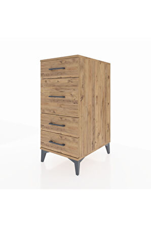 Kronos Komodin 4 Çekmeceli 44x59x96 Çam-Çam