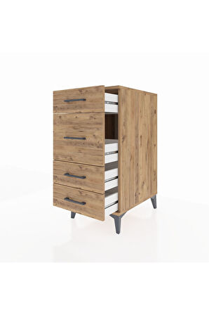 Kronos Komodin 4 Çekmeceli 44x59x96 Çam-Çam