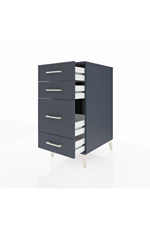 Kronos Komodin 4 Çekmeceli 44x59x96 Antrasit-Antrasit