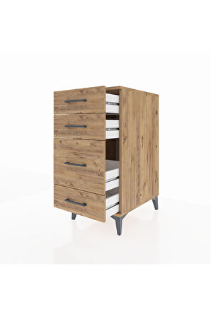 Kronos Komodin 4 Çekmeceli 44x59x96 Çam-Çam