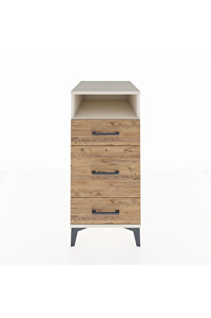 Kronos Komodin Tek Raflı 3 Çekmeceli 44x59x96 Aytaşı-Çam