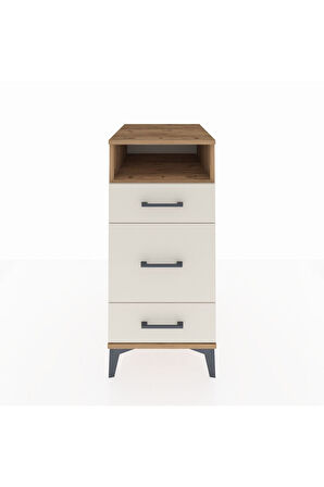 Kronos Komodin Tek Raflı 3 Çekmeceli 44x59x96 Çam-Aytaşı