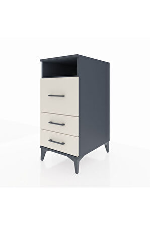 Kronos Komodin Tek Raflı 3 Çekmeceli 44x59x96 Antrasit-Aytaşı