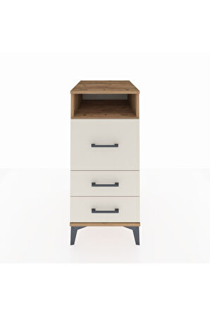 Kronos Komodin Tek Raflı 3 Çekmeceli 44x59x96 Çam-Aytaşı