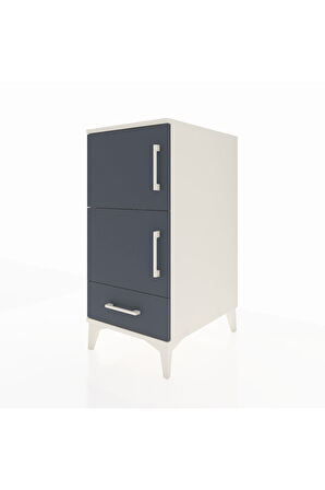 Kronos Komodin 4 Raflı Tek Çekmeceli Tek Kapaklı 44x59x96 Aytaşı-Antrasit