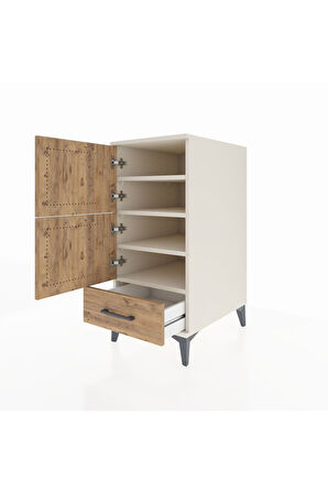 Kronos Komodin 4 Raflı Tek Çekmeceli Tek Kapaklı 44x59x96 Aytaşı-Çam