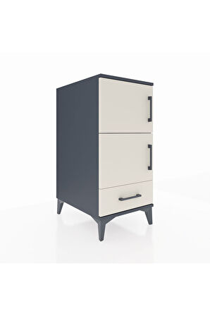 Kronos Komodin 4 Raflı Tek Çekmeceli Tek Kapaklı 44x59x96 Antrasit-Aytaşı