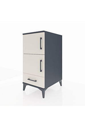 Kronos Komodin 4 Raflı Tek Çekmeceli Tek Kapaklı 44x59x96 Antrasit-Aytaşı