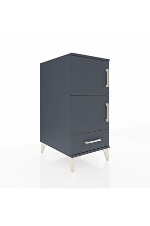 Kronos Komodin 4 Raflı Tek Çekmeceli Tek Kapaklı 44x59x96 Antrasit-Antrasit