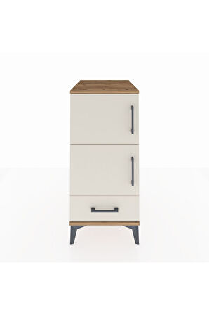 Kronos Komodin 4 Raflı Tek Çekmeceli Tek Kapaklı 44x59x96 Çam-Aytaşı