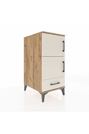 Kronos Komodin 4 Raflı Tek Çekmeceli Tek Kapaklı 44x59x96 Çam-Aytaşı