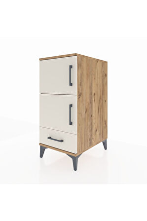 Kronos Komodin 4 Raflı Tek Çekmeceli Tek Kapaklı 44x59x96 Çam-Aytaşı