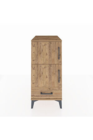 Kronos Komodin 4 Raflı Tek Çekmeceli Tek Kapaklı 44x59x96 Çam-Çam