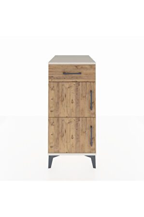 Kronos Komodin Tek Raflı Tek Çekmeceli 2 Kapaklı 44x59x96 Aytaşı-Çam