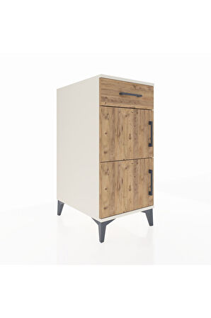 Kronos Komodin Tek Raflı Tek Çekmeceli 2 Kapaklı 44x59x96 Aytaşı-Çam