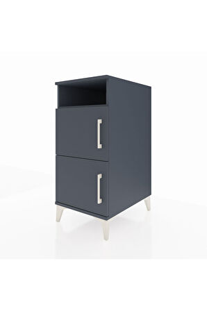 Kronos Komodin 2 Raflı 2 Kapaklı 44x59x96 Antrasit-Antrasit