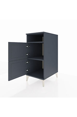 Kronos Komodin 2 Raflı 2 Kapaklı 44x59x96 Antrasit-Antrasit