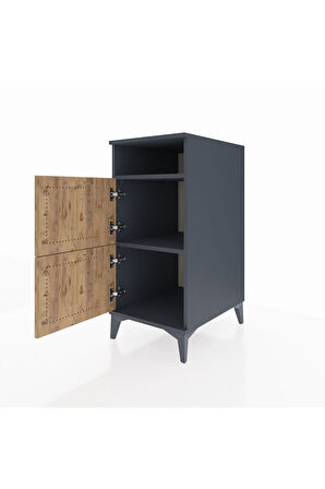 Kronos Komodin 2 Raflı 2 Kapaklı 44x59x96 Antrasit-Çam