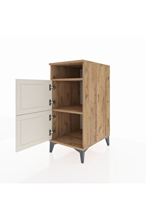 Kronos Komodin 2 Raflı 2 Kapaklı 44x59x96 Çam-Aytaşı