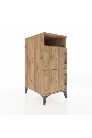 Kronos Komodin 2 Raflı 2 Kapaklı 44x59x96 Çam-Çam