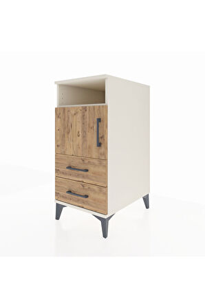 Kronos Komodin 2 Raflı 2 Çekmeceli Tek Kapaklı 44x59x96 Aytaşı-Çam