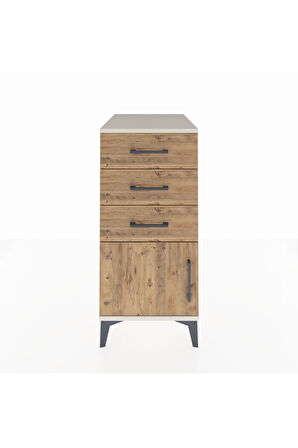 Kronos Komodin 3 Çekmeceli Tek Kapaklı 44x59x96 Aytaşı-Çam