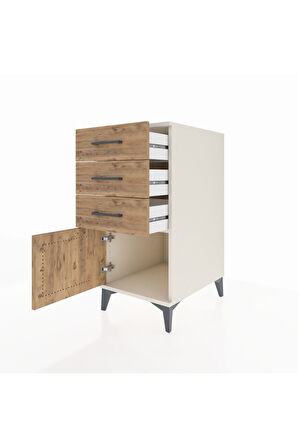 Kronos Komodin 3 Çekmeceli Tek Kapaklı 44x59x96 Aytaşı-Çam