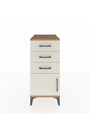 Kronos Komodin 3 Çekmeceli Tek Kapaklı 44x59x96 Çam-Aytaşı