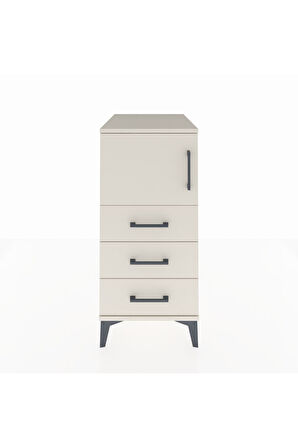Kronos Komodin Tek Raflı 3 Çekmeceli Tek Kapaklı 44x59x96 Aytaşı-Aytaşı