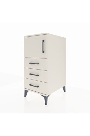 Kronos Komodin Tek Raflı 3 Çekmeceli Tek Kapaklı 44x59x96 Aytaşı-Aytaşı