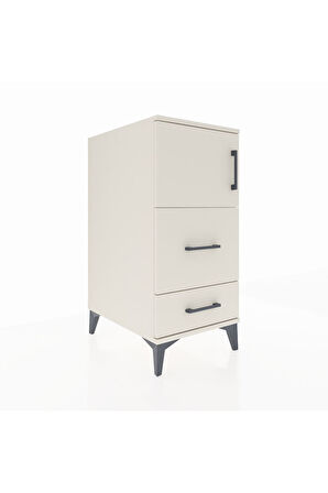 Kronos Komodin Tek Raflı 2 Çekmeceli Tek Kapaklı 44x59x96 Aytaşı-Aytaşı