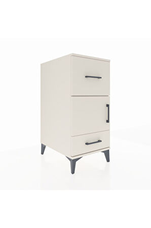 Kronos Komodin Tek Raflı 2 Çekmeceli Tek Kapaklı 44x59x96 Aytaşı-Aytaşı