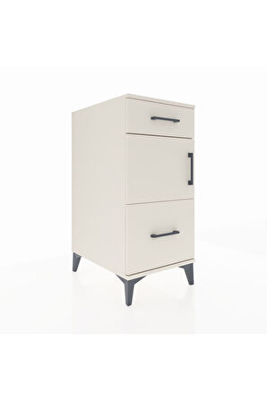 Kronos Komodin Tek Raflı 2 Çekmeceli Tek Kapaklı 44x59x96 Aytaşı-Aytaşı