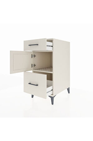 Kronos Komodin Tek Raflı 2 Çekmeceli Tek Kapaklı 44x59x96 Aytaşı-Aytaşı
