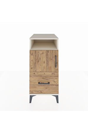 Kronos Komodin 2 Raflı Tek Çekmeceli Tek Kapaklı 44x59x96 Aytaşı-Çam
