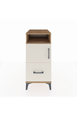 Kronos Komodin 2 Raflı Tek Çekmeceli Tek Kapaklı 44x59x96 Çam-Aytaşı