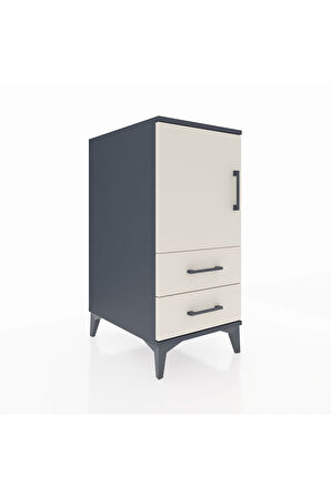 Kronos Komodin 2 Raflı 2 Çekmeceli Tek Kapaklı 44x59x96 Antrasit-Aytaşı