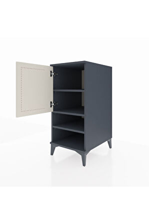 Kronos Komodin 3 Raflı Tek Kapaklı 44x59x96 Antrasit-Aytaşı