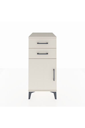 Kronos Komodin Tek Raflı 2 Çekmeceli Tek Kapaklı 44x59x96 Aytaşı-Aytaşı