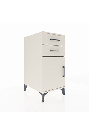 Kronos Komodin Tek Raflı 2 Çekmeceli Tek Kapaklı 44x59x96 Aytaşı-Aytaşı