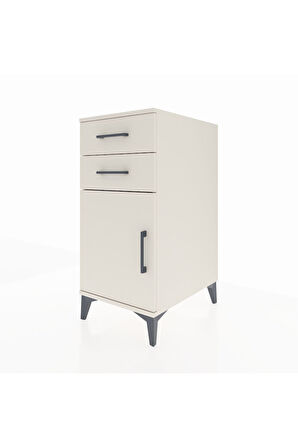 Kronos Komodin Tek Raflı 2 Çekmeceli Tek Kapaklı 44x59x96 Aytaşı-Aytaşı