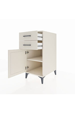 Kronos Komodin Tek Raflı 2 Çekmeceli Tek Kapaklı 44x59x96 Aytaşı-Aytaşı