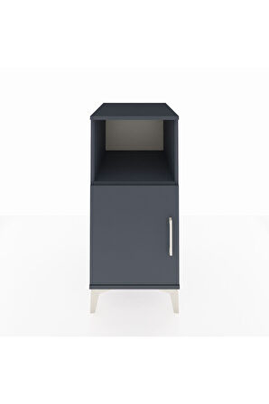 Kronos Komodin 2 Raflı Tek Kapaklı 44x59x96 Antrasit-Antrasit