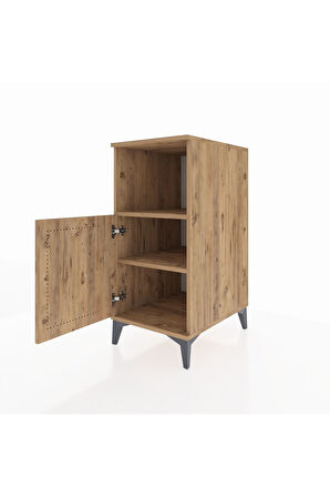 Kronos Komodin 2 Raflı Tek Kapaklı 44x59x96 Çam-Çam