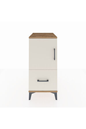 Kronos Komodin 2 Raflı Tek Çekmeceli Tek Kapaklı 44x59x96 Çam-Aytaşı