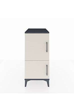 Kronos Komodin 3 Raflı 2 Kapaklı 44x59x96 Antrasit-Aytaşı